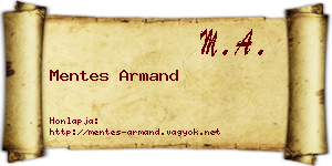 Mentes Armand névjegykártya